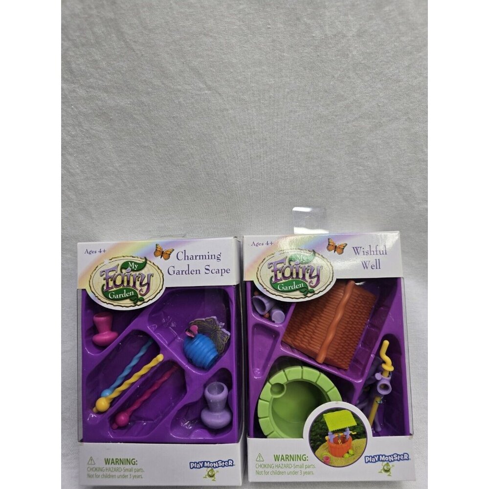 Play Monster My Fairy Garden Wishful Well And Charming Garden Scape Lot- New